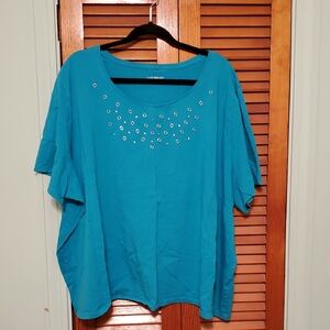 Catherines Turquoise Embellished Blouse